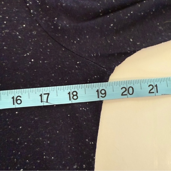 LOFT Navy Blue Speckled Chiffon Layered Look Long Sleeve Shirt Top Size Medium - Picture 10 of 10